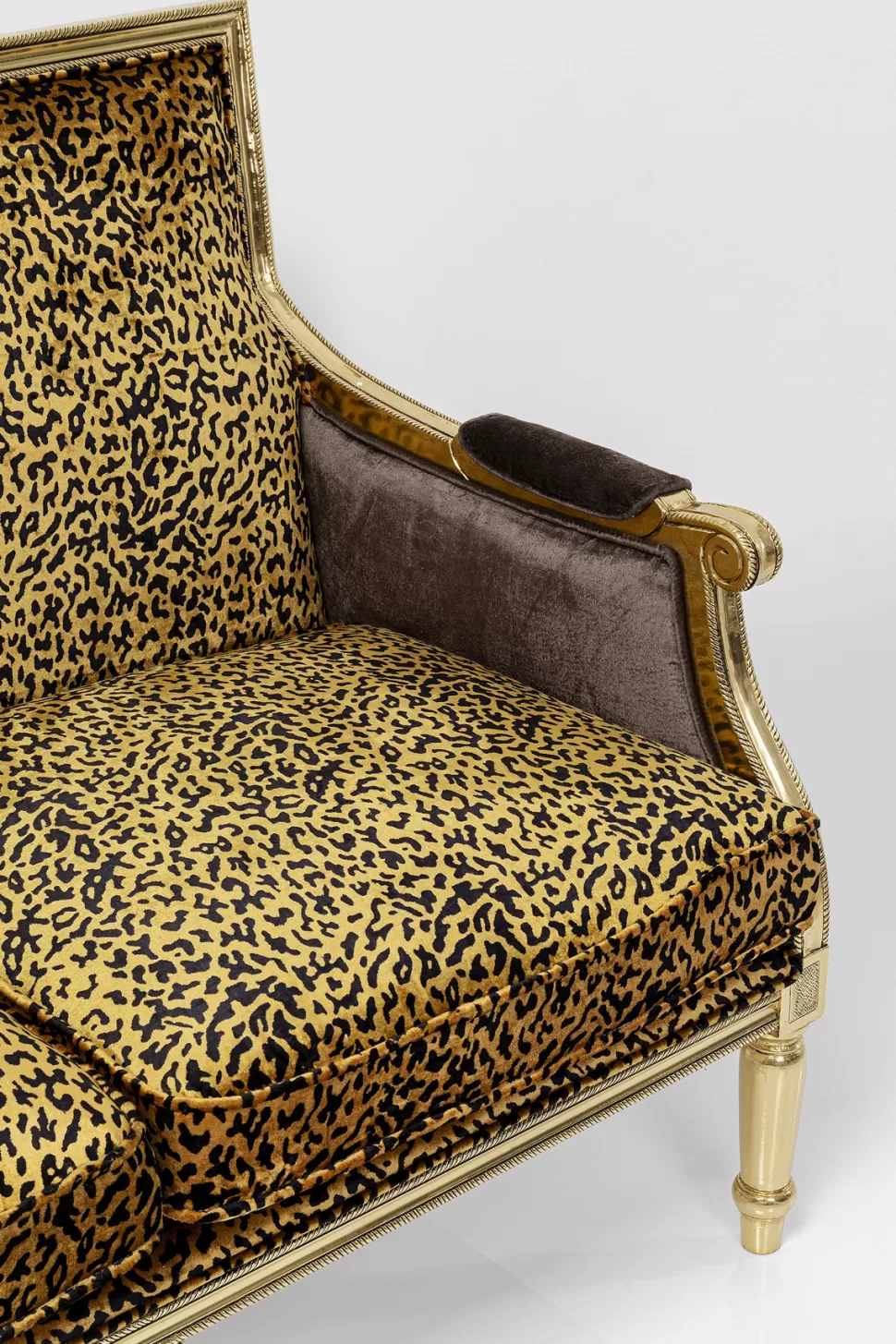 Sofy-KARE Design Sofa 2-os. Glamour Do Salonu Panterka Rama Złota 135 Cm