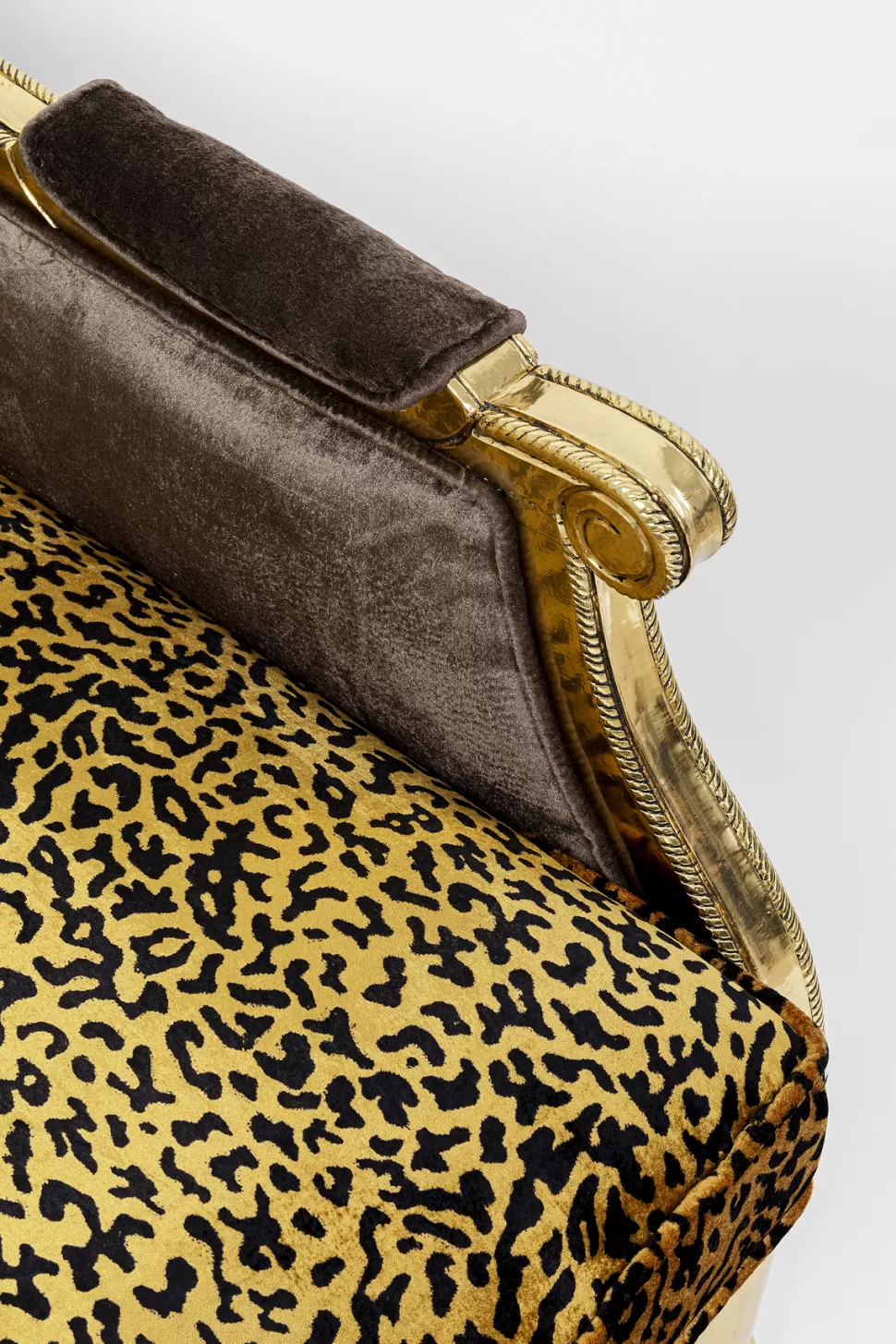 Sofy-KARE Design Sofa 2-os. Glamour Do Salonu Panterka Rama Złota 135 Cm