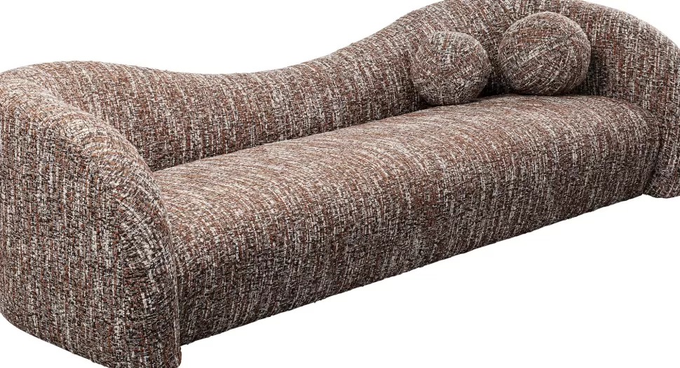 Sofy-KARE Design Sofa 3-osobowa Brązowa Tkanina Melanżowa 261 Cm Organiczne Kształy