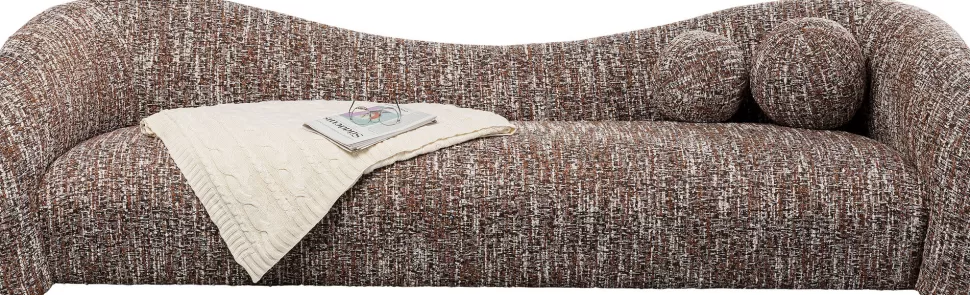 Sofy-KARE Design Sofa 3-osobowa Brązowa Tkanina Melanżowa 261 Cm Organiczne Kształy