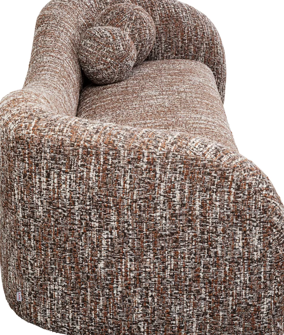 Sofy-KARE Design Sofa 3-osobowa Brązowa Tkanina Melanżowa 261 Cm Organiczne Kształy