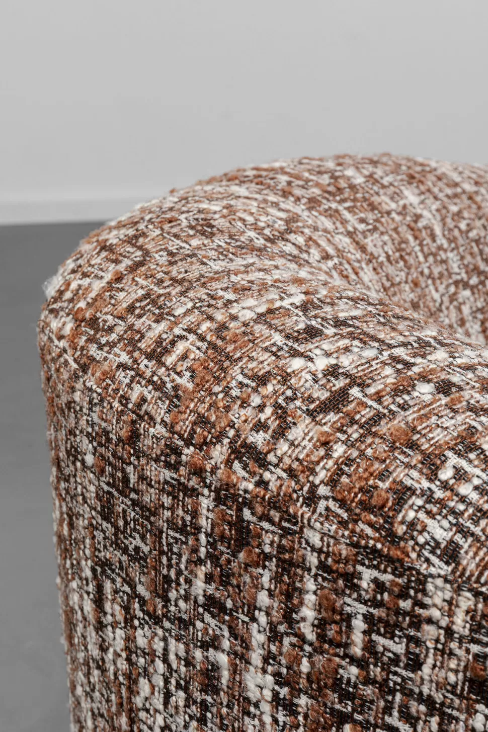Sofy-KARE Design Sofa 3-osobowa Brązowa Tkanina Melanżowa 261 Cm Organiczne Kształy