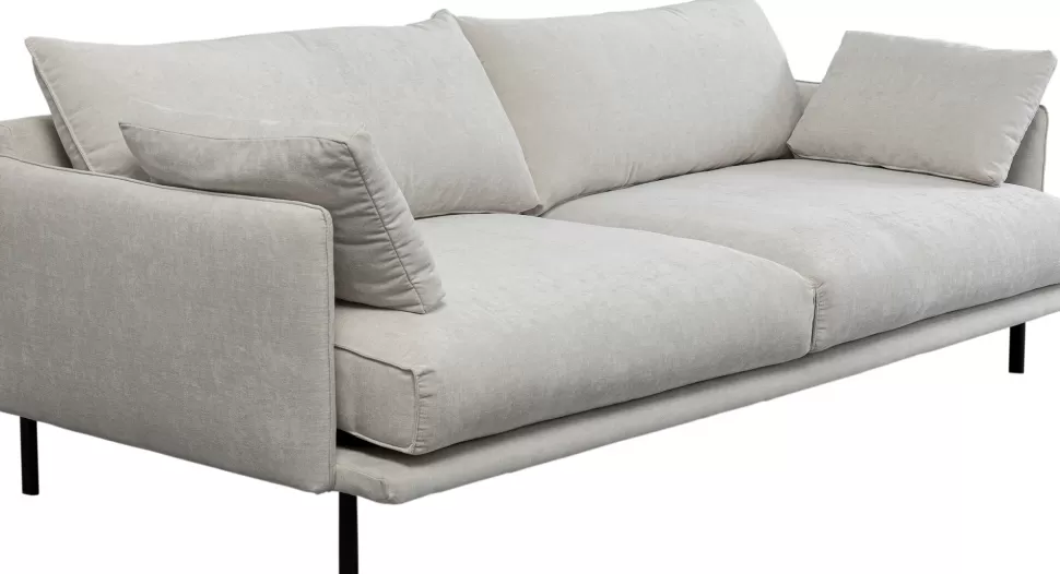 Sofy-KARE Design Sofa 3-osobowa Do Salonu Kremowa Z Czarnymi Stalowymi Nogami 245 Cm