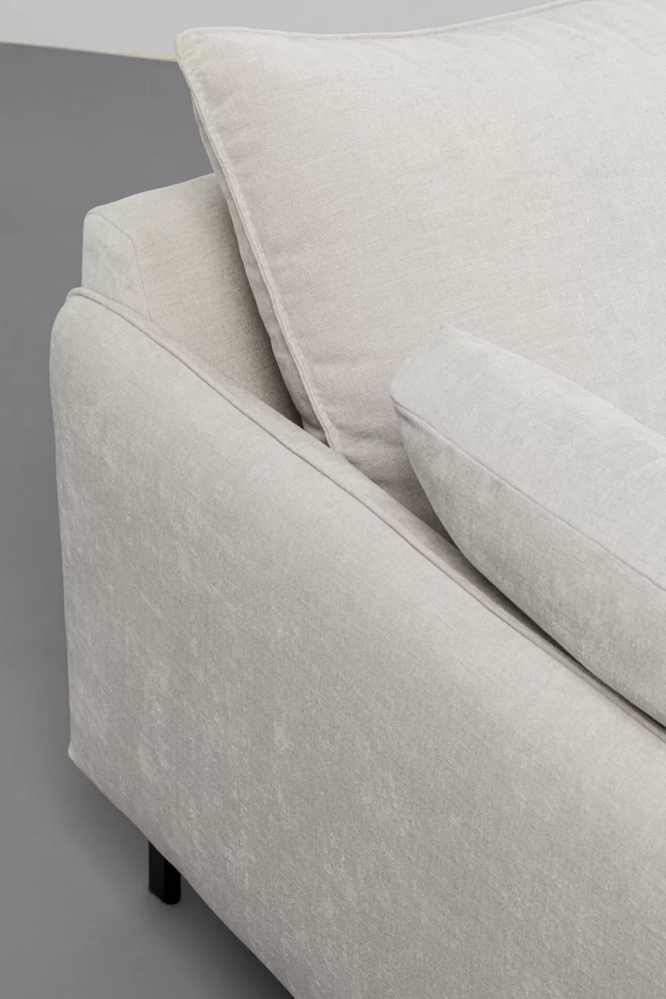 Sofy-KARE Design Sofa 3-osobowa Do Salonu Kremowa Z Czarnymi Stalowymi Nogami 245 Cm
