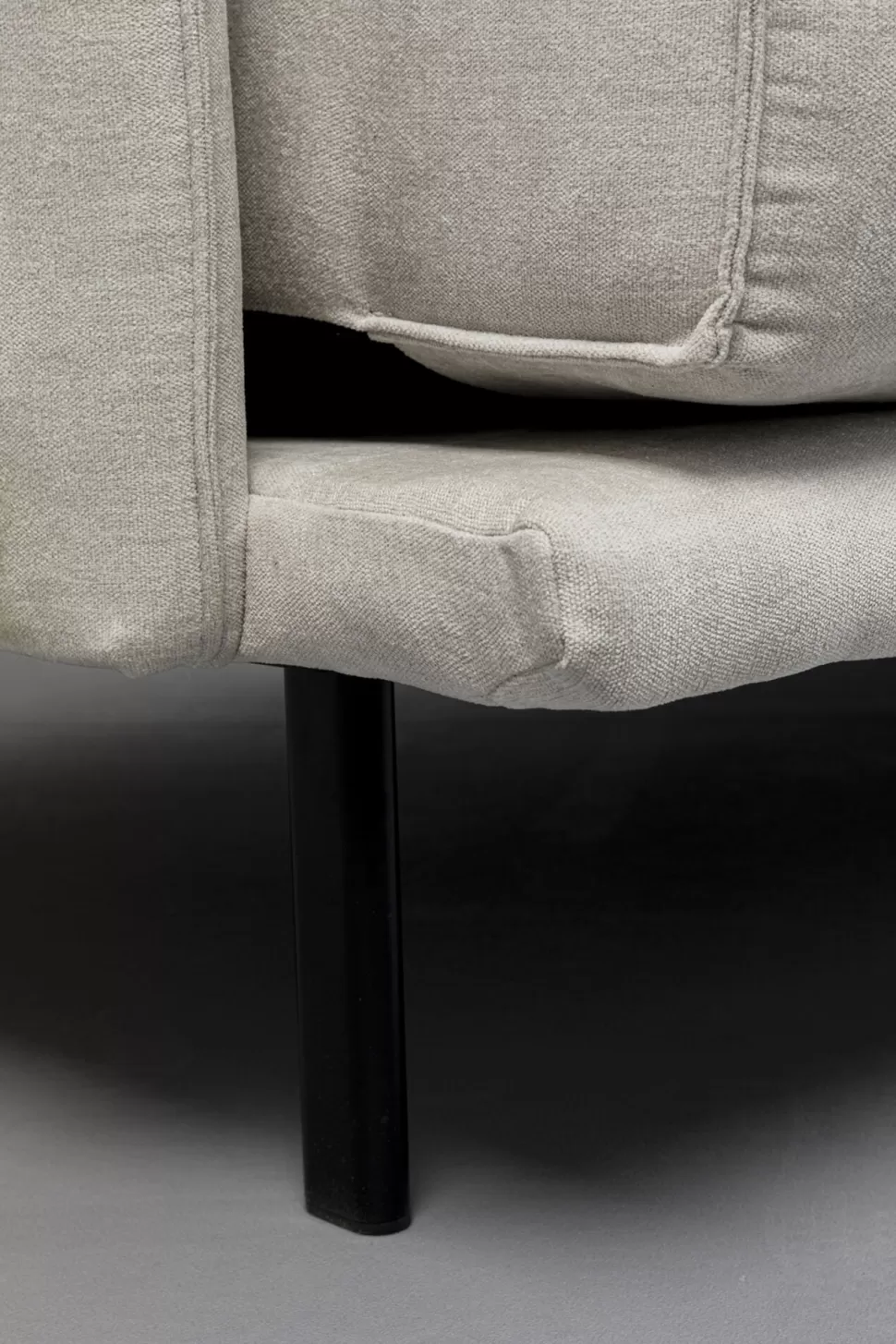 Sofy-KARE Design Sofa 3-osobowa Do Salonu Kremowa Z Czarnymi Stalowymi Nogami 245 Cm
