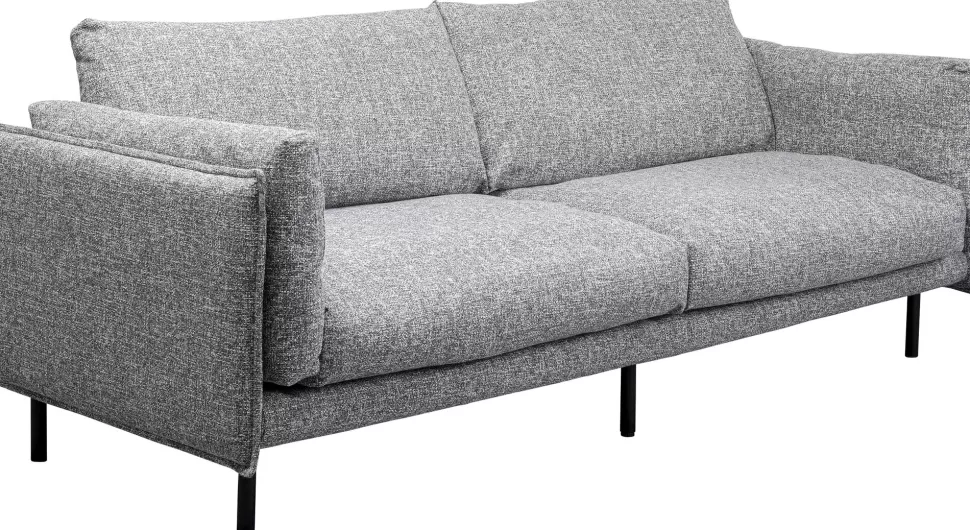 Sofy-KARE Design Sofa 3-osobowa W Kolorze Szarym Nogi Stalowe Czarne 230 Cm
