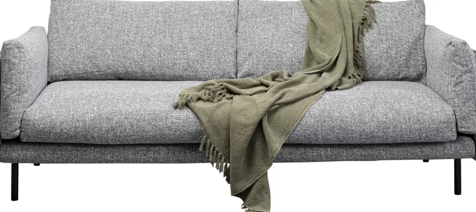 Sofy-KARE Design Sofa 3-osobowa W Kolorze Szarym Nogi Stalowe Czarne 230 Cm