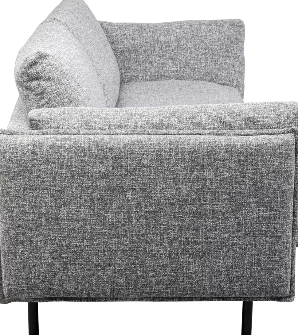 Sofy-KARE Design Sofa 3-osobowa W Kolorze Szarym Nogi Stalowe Czarne 230 Cm