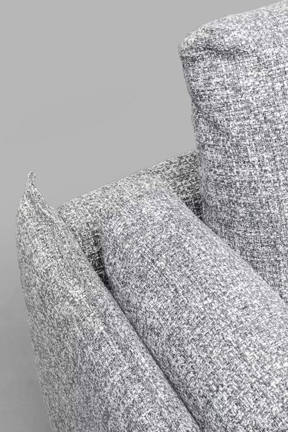 Sofy-KARE Design Sofa 3-osobowa W Kolorze Szarym Nogi Stalowe Czarne 230 Cm