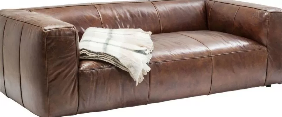 Sofy-KARE Design Sofa Cubetto 220x67 Cm Brązowa Skóra Naturalna