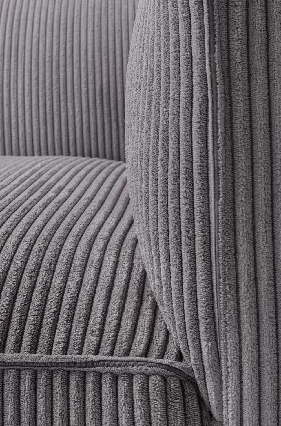 Sofy-KARE Design Sofa Cubetto Cord 3 Os. 220 Cm Jasnoszara