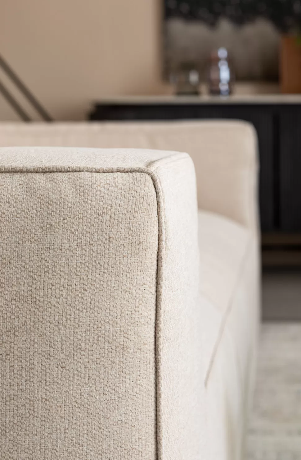 Sofy-KARE Design Sofa Cubetto Cord 3 Os. 220 Cm Kremowa