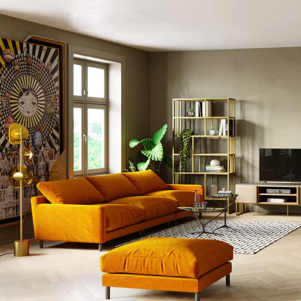 Sofy-KARE Design Sofa Discovery 3-os. 322 Cm Bursztynowa