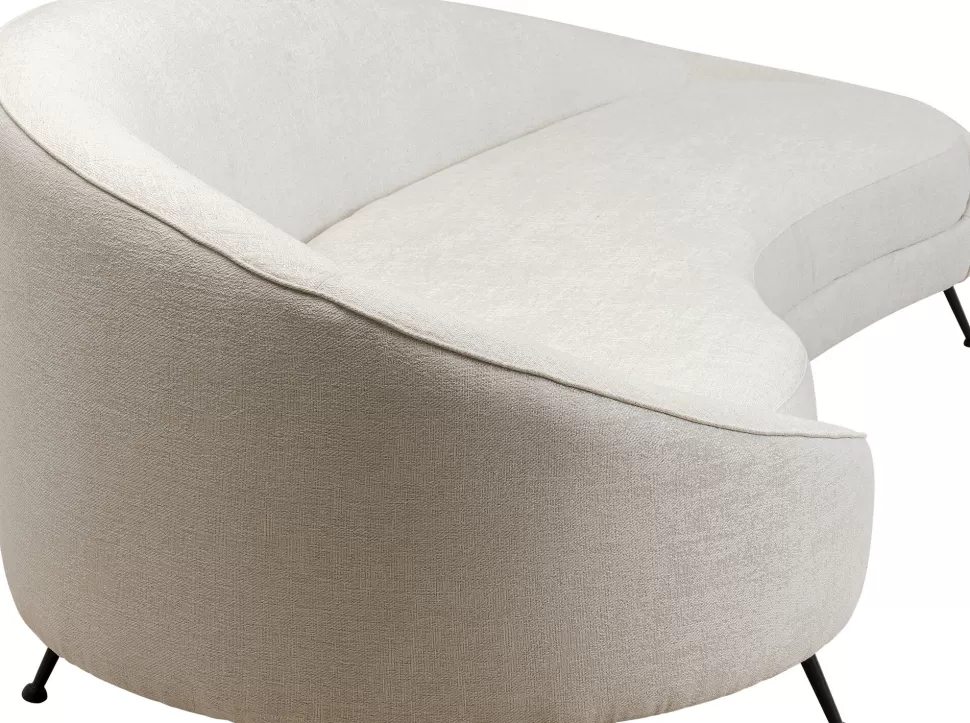 Sofy-KARE Design Sofa Duża Do Salonu Offwhite Nogi Czarne Stalowe 270 Cm