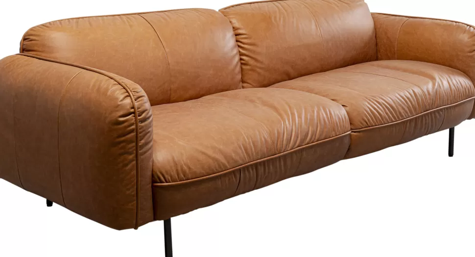Sofy-KARE Design Sofa Ekskluzywna 2-osobowa Skórzana Jasnobrązowa 228 Cm