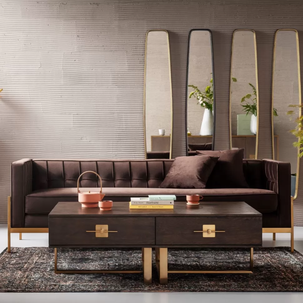 Sofy-KARE Design Sofa Loft 226x70 Cm Brązowa