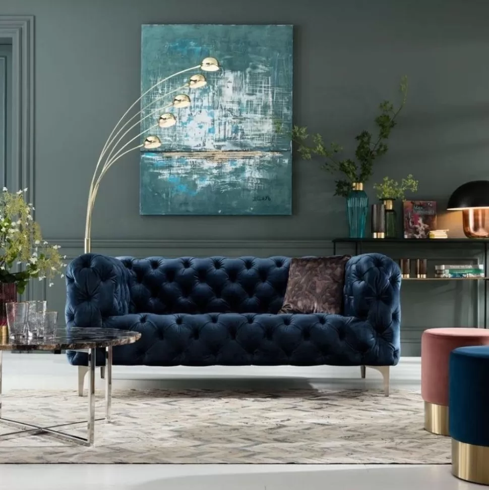 Sofy-KARE Design Sofa Look Royal 180x77 Cm Niebieska