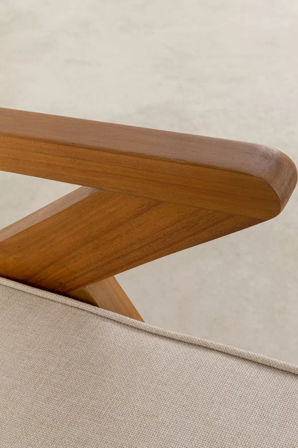Sofy-KARE Design Sofa Ogrodowa 3-osobowa Siedzisko Kremowe 180 Cm Nogi Drewno Akacjowe