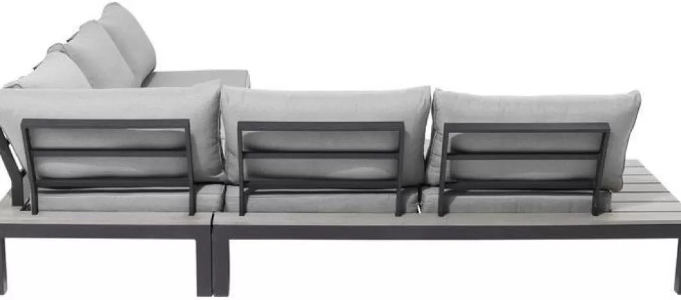 Sofy-KARE Design Sofa Ogrodowa Ze Stolikiem Holiday Black 242x242 Cm