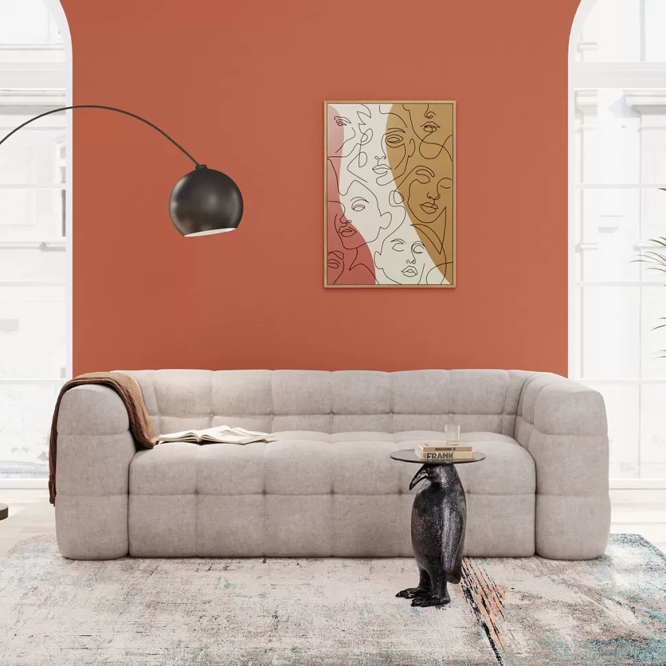 Sofy-KARE Design Sofa Pikowana 3-osobowa Kremowa 240 Cm
