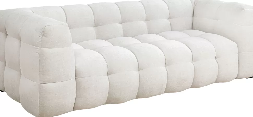 Sofy-KARE Design Sofa Pikowana 3-osobowa Kremowa 240 Cm