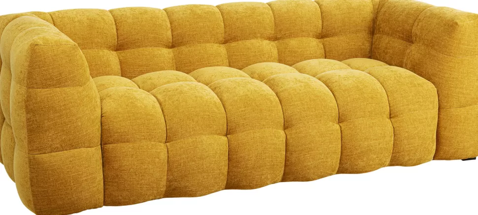 Sofy-KARE Design Sofa Pikowana 3-osobowa żółta 240 Cm