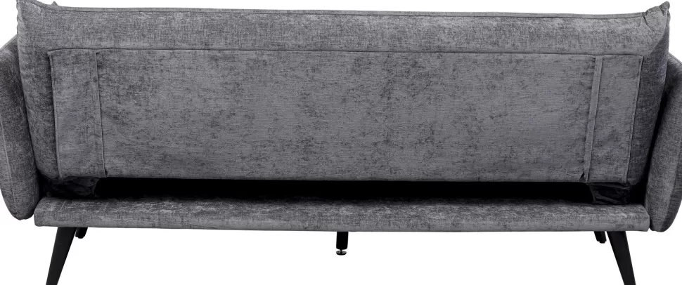 Sofy-KARE Design Sofa Rozkładana Do Salonu Szara Nogi Czarne Drewniane 216 Cm