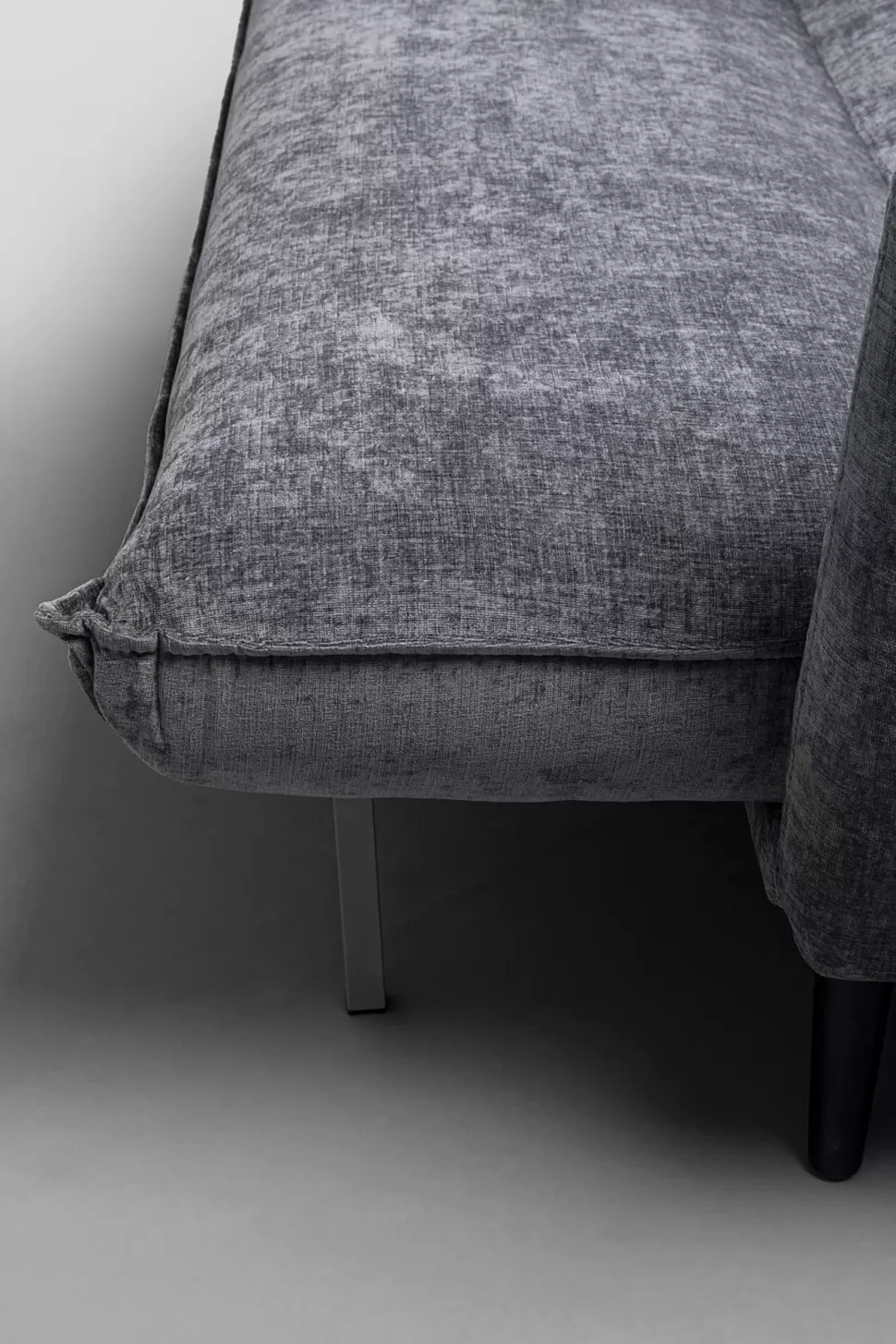 Sofy-KARE Design Sofa Rozkładana Do Salonu Szara Nogi Czarne Drewniane 216 Cm