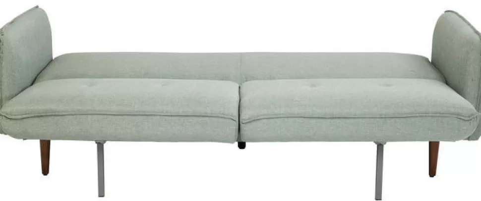 Sofy-KARE Design Sofa Rozkładana Z Podłokietnikami 222x86 Cm Jasnozielona Na Brązowych Nóżkach