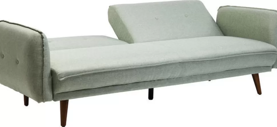 Sofy-KARE Design Sofa Rozkładana Z Podłokietnikami 222x86 Cm Jasnozielona Na Brązowych Nóżkach