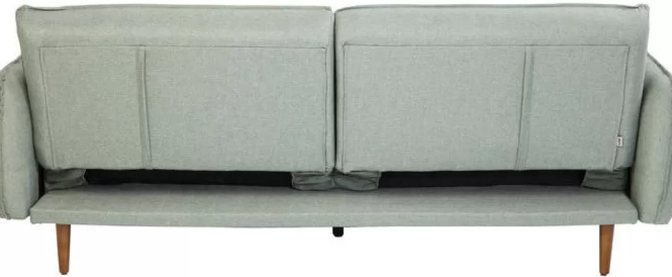 Sofy-KARE Design Sofa Rozkładana Z Podłokietnikami 222x86 Cm Jasnozielona Na Brązowych Nóżkach