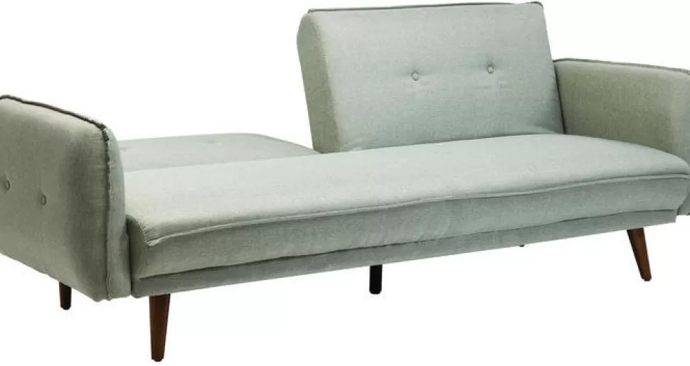 Sofy-KARE Design Sofa Rozkładana Z Podłokietnikami 222x86 Cm Jasnozielona Na Brązowych Nóżkach