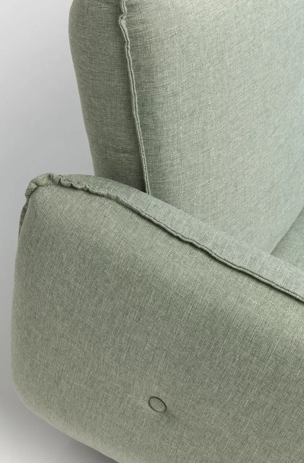 Sofy-KARE Design Sofa Rozkładana Z Podłokietnikami 222x86 Cm Jasnozielona Na Brązowych Nóżkach