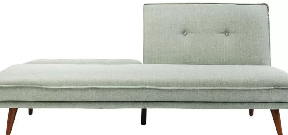 Sofy-KARE Design Sofa Rozkładana Z Podłokietnikami 222x86 Cm Jasnozielona Na Brązowych Nóżkach