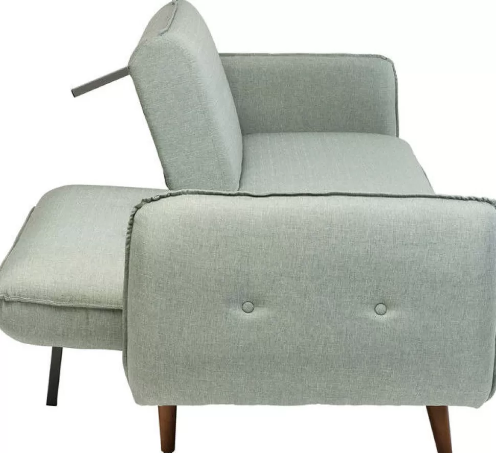 Sofy-KARE Design Sofa Rozkładana Z Podłokietnikami 222x86 Cm Jasnozielona Na Brązowych Nóżkach