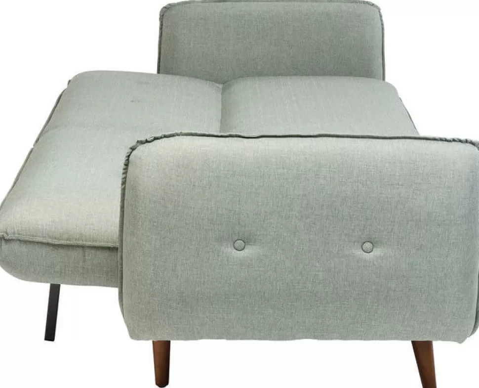 Sofy-KARE Design Sofa Rozkładana Z Podłokietnikami 222x86 Cm Jasnozielona Na Brązowych Nóżkach