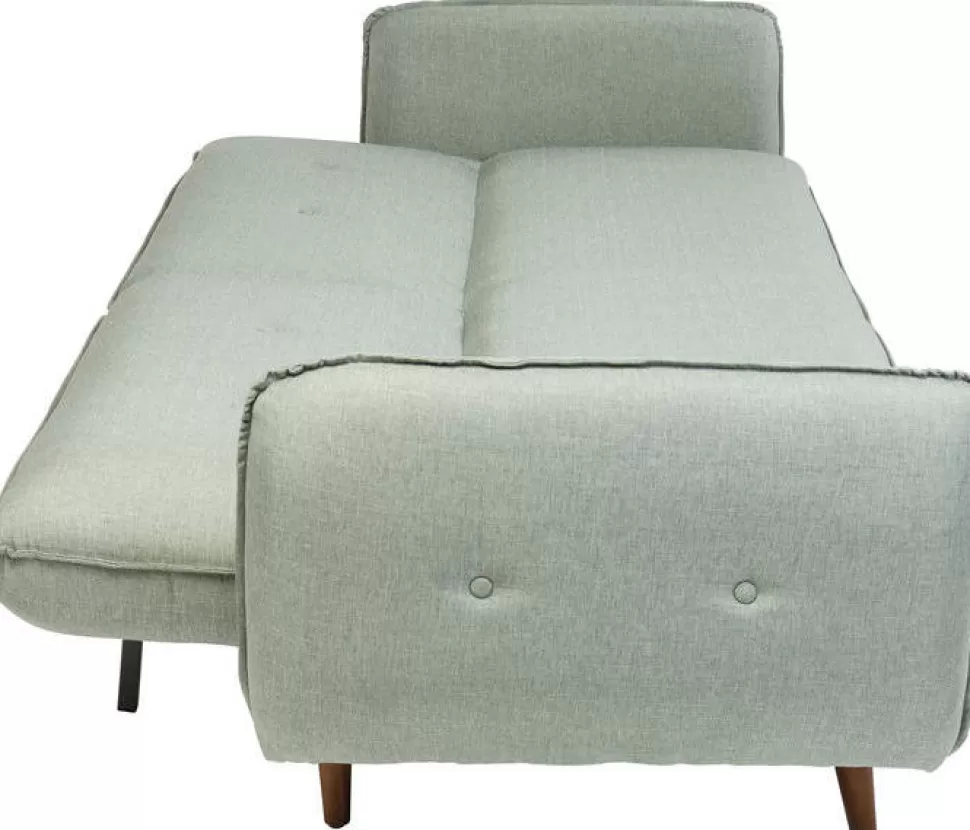 Sofy-KARE Design Sofa Rozkładana Z Podłokietnikami 222x86 Cm Jasnozielona Na Brązowych Nóżkach