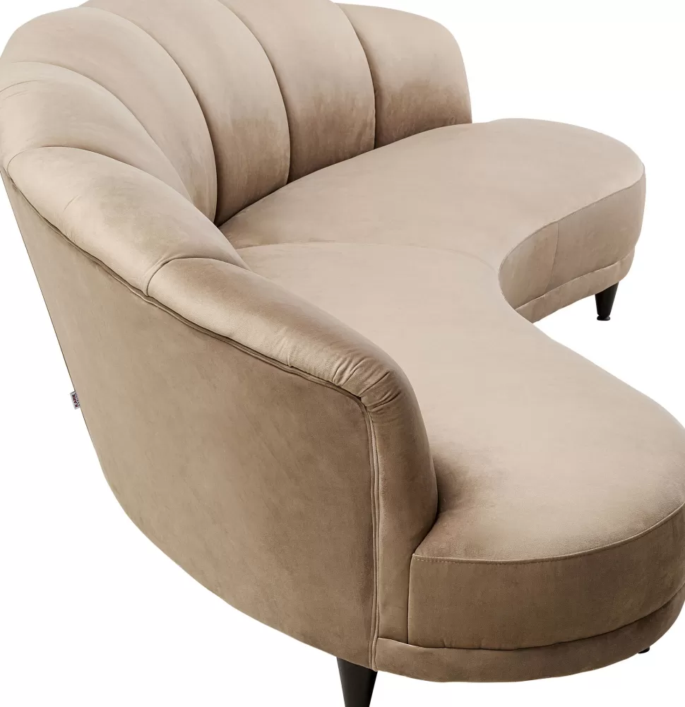 Sofy-KARE Design Sofa Welurowa 3-osobowa 233 Cm Beżowa