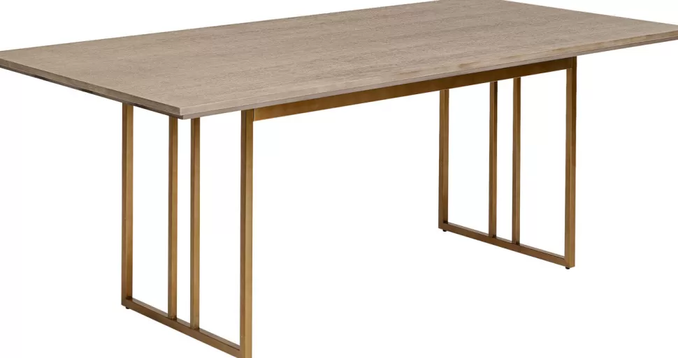 Stoły-KARE Design Stół Cesaro 200x100 Cm Naturalny - Nogi Złote