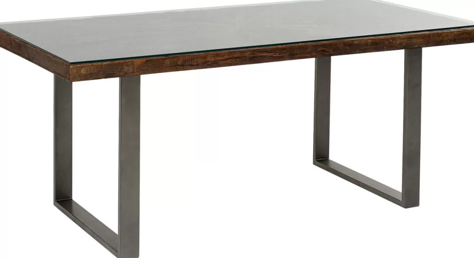 Stoły-KARE Design Stół Conley 180x90 Cm Brązowy Nogi Stalowe