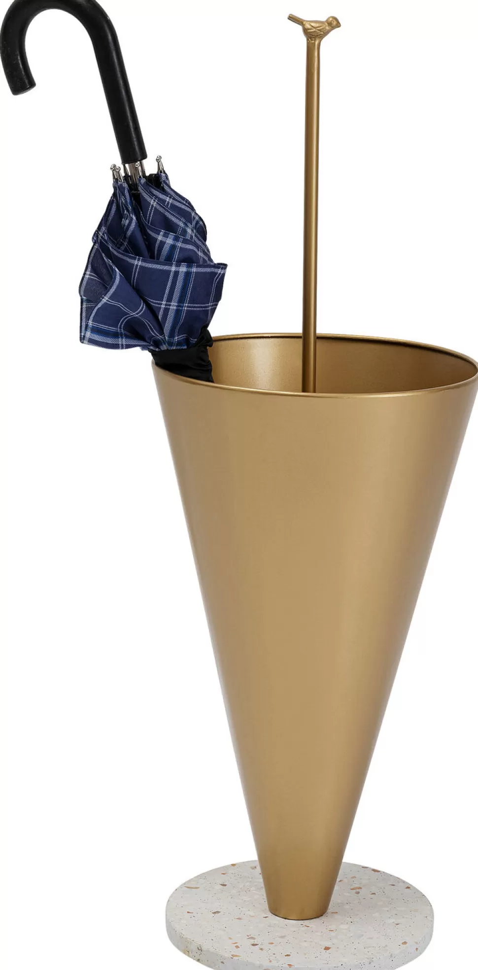 Parasole I Stojaki Na Parasole-KARE Design Stojak Na Parasole Złoty Stalowy Podstawa Z Kamienia Ø30x85 Cm