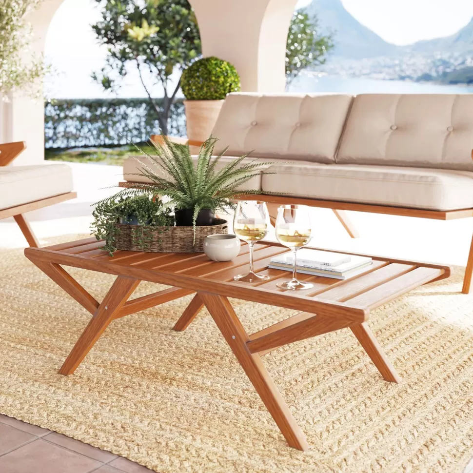 Stoliki Kawowe-KARE Design Stolik Do Ogrodu Z Drewna Akacjowego Olejowany 120x60 Cm
