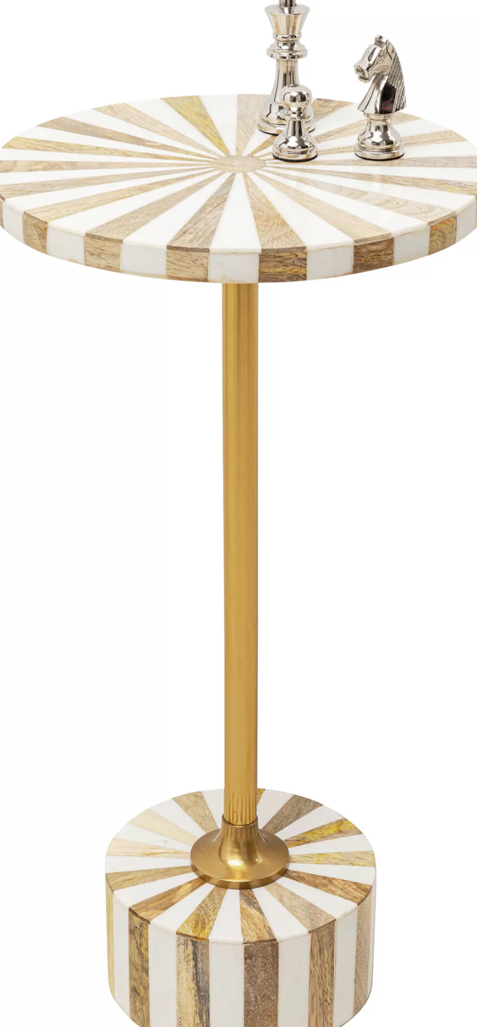 Stoliki Kawowe-KARE Design Stolik Domero Cirque Ø25xH50 Cm Biało-złoty