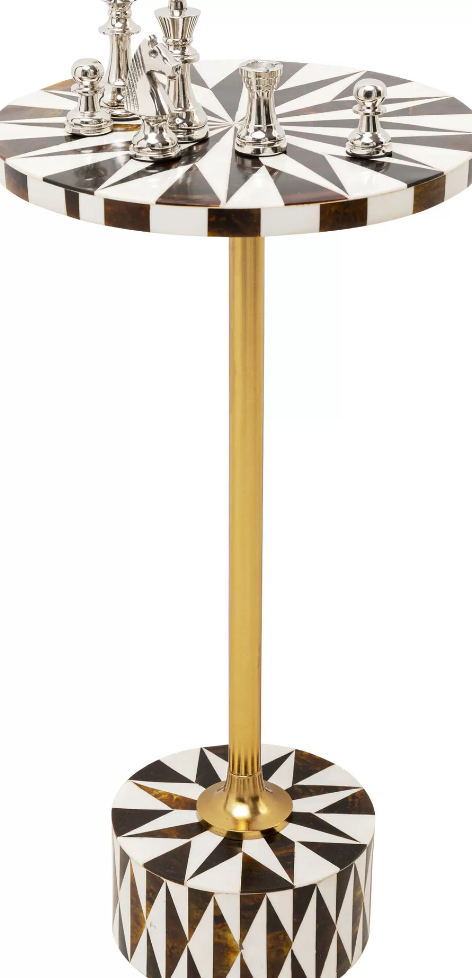 Stoliki Kawowe-KARE Design Stolik Domero Star Ø25xH50 Cm Brązowo-biały