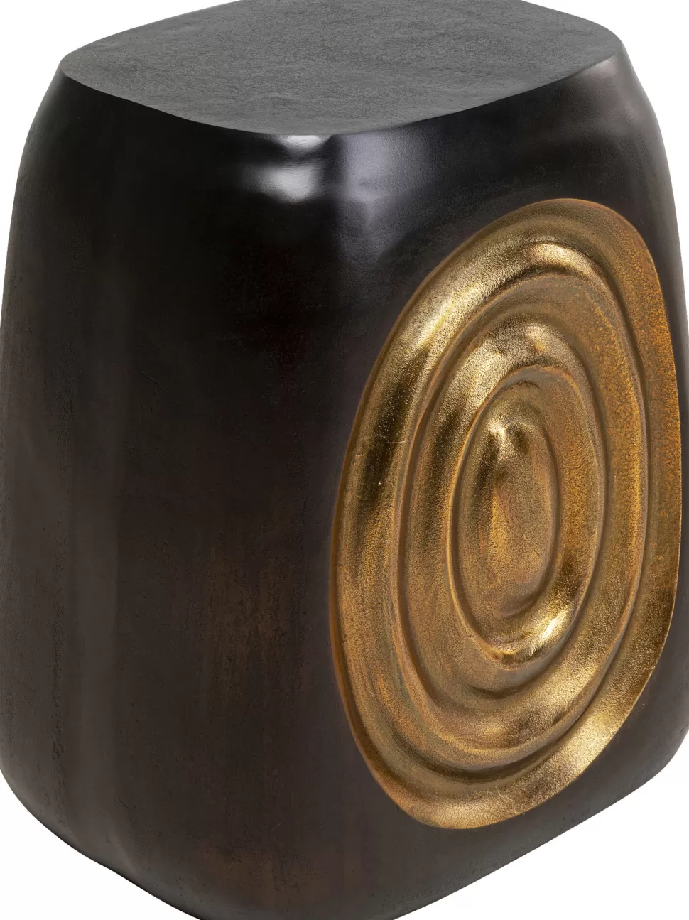 Stoliki Kawowe-KARE Design Stolik Drum 41x31 Cm Aluminium Czarno-złoty