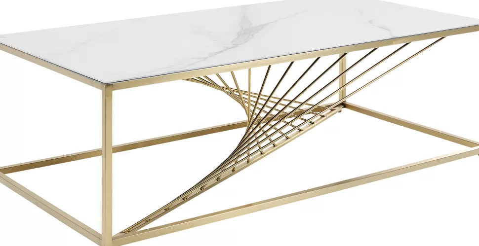 Stoliki Kawowe-KARE Design Stolik Kawowy Art Marble 140x70 Cm Blat Szklany