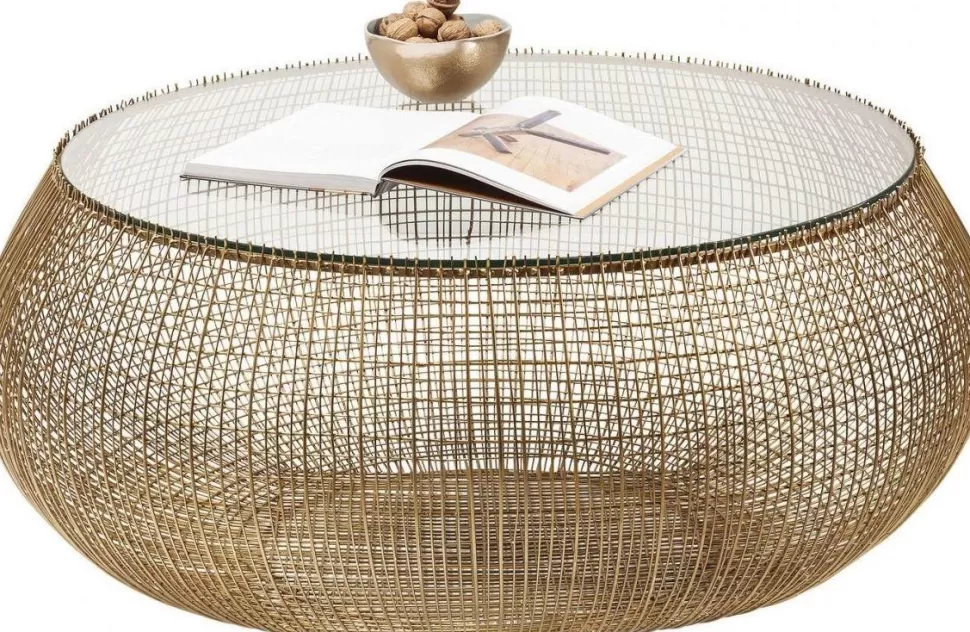Stoliki Kawowe-KARE Design Stolik Kawowy Cesta Ø105 Cm Złoty