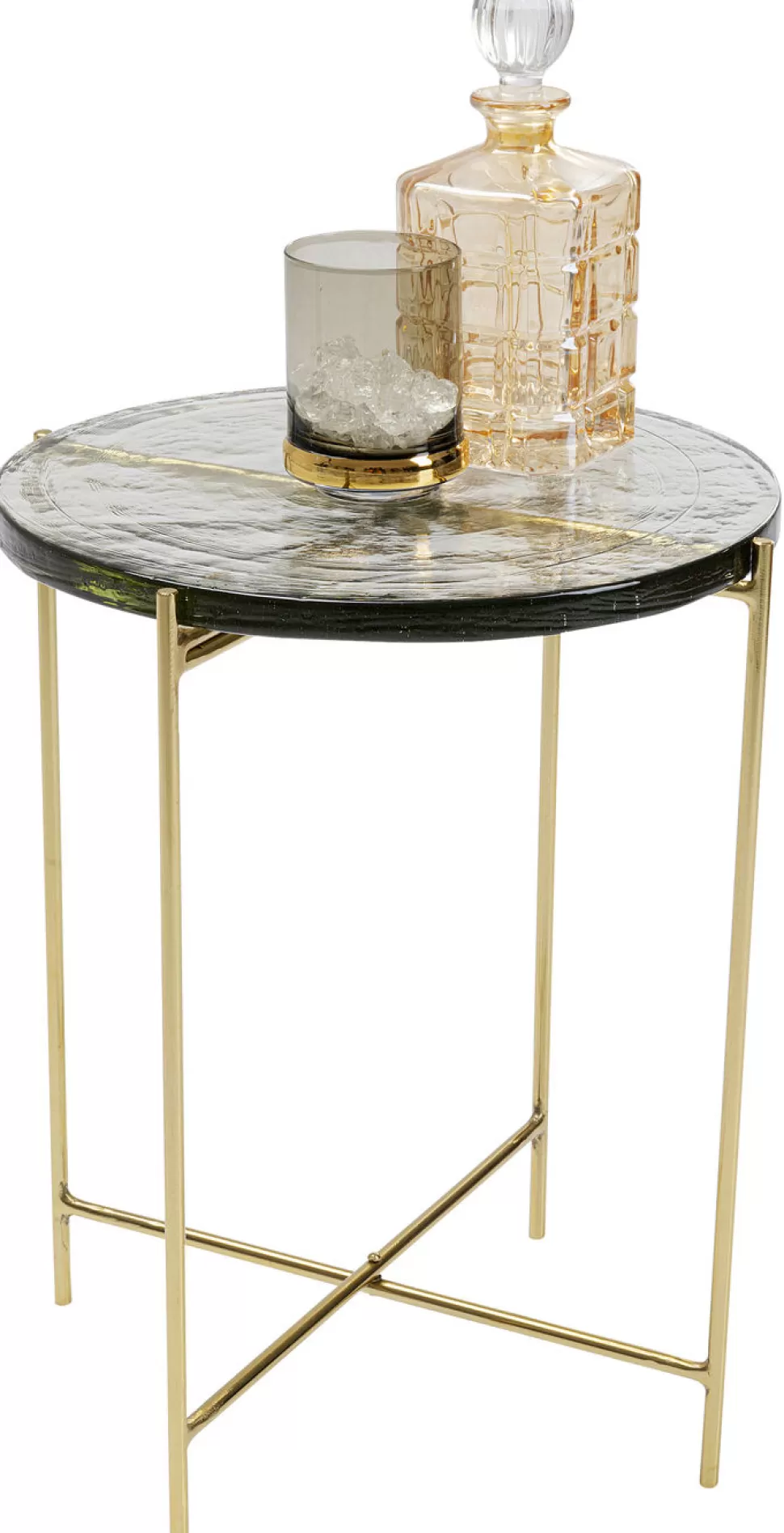 Stoliki Kawowe-KARE Design Stolik Kawowy Ice Ø40xH50 Cm Blat Szklany