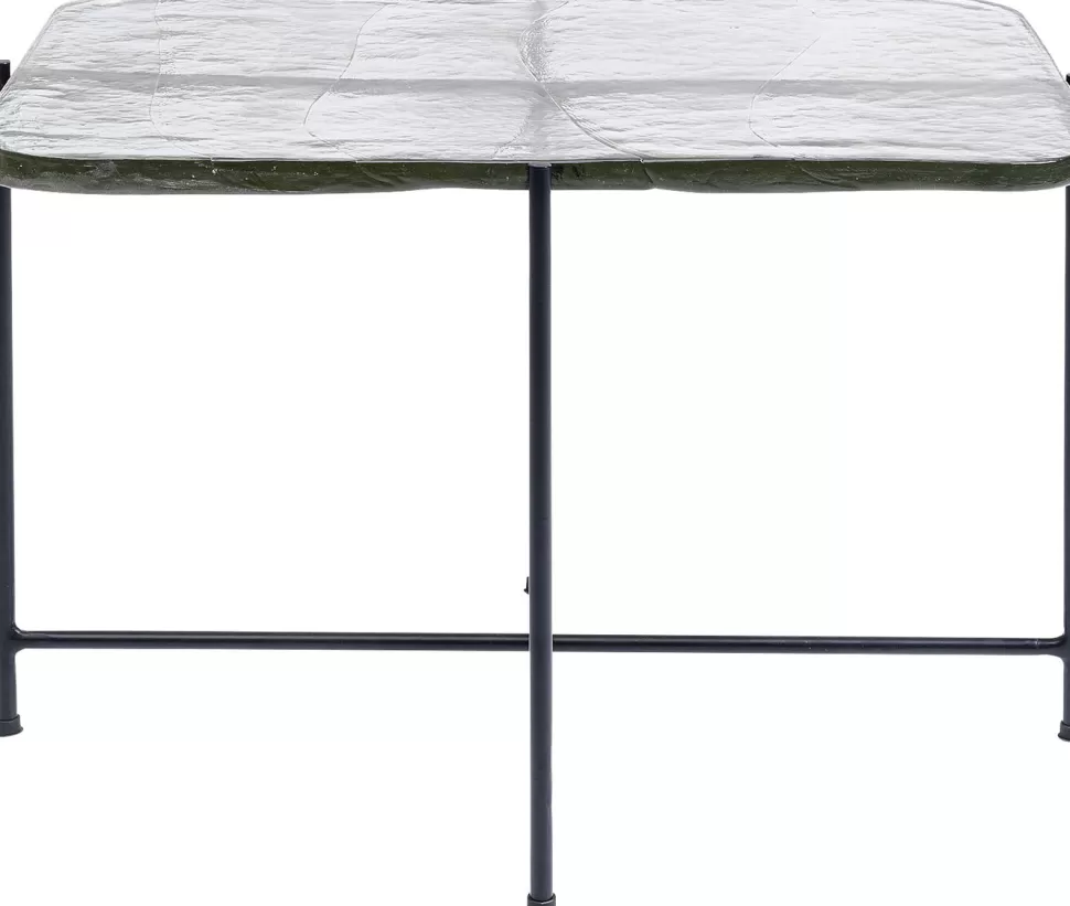 Stoliki Kawowe-KARE Design Stolik Kawowy Ice 63x46 Cm Czarny - Blat Szklany