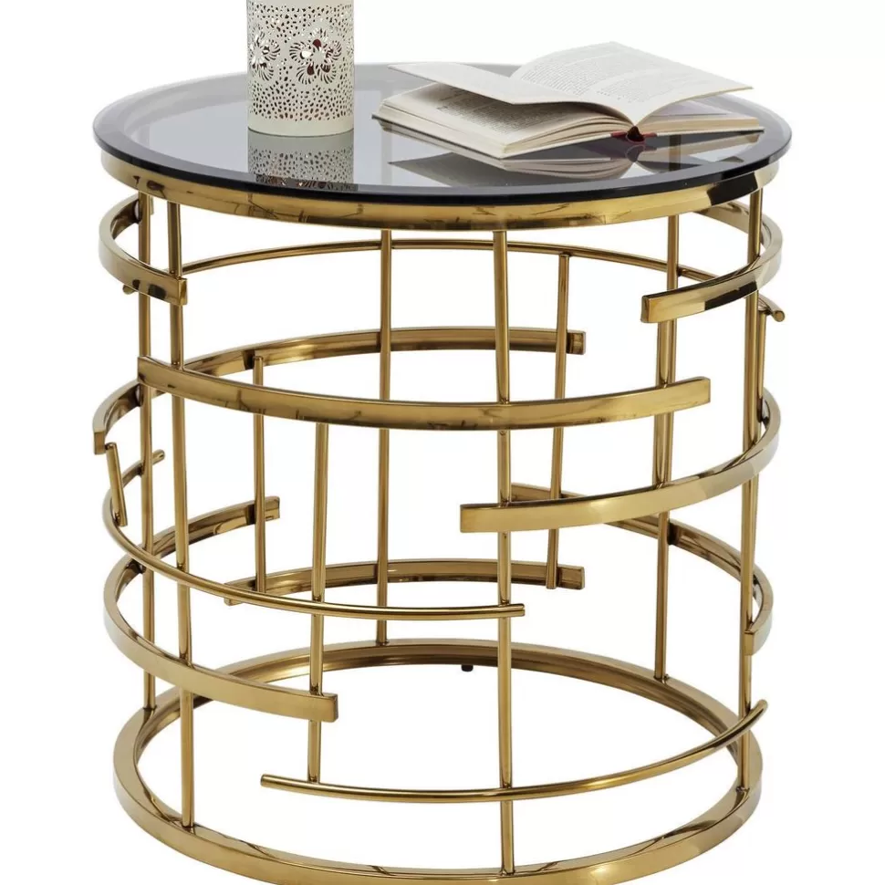 Stoliki Kawowe-KARE Design Stolik Kawowy Jupiter Ø55 Cm Transparentno-złoty